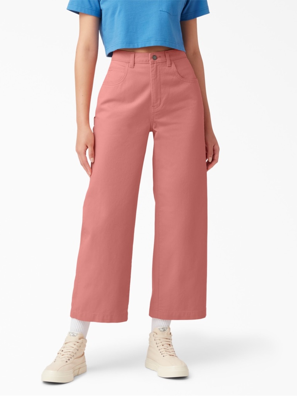 Dickies Stonewashed Cropped Carpenter pants in Rosette size 4